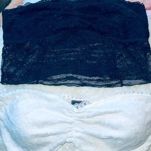 Two bandeau tops. Free People and Material Girl